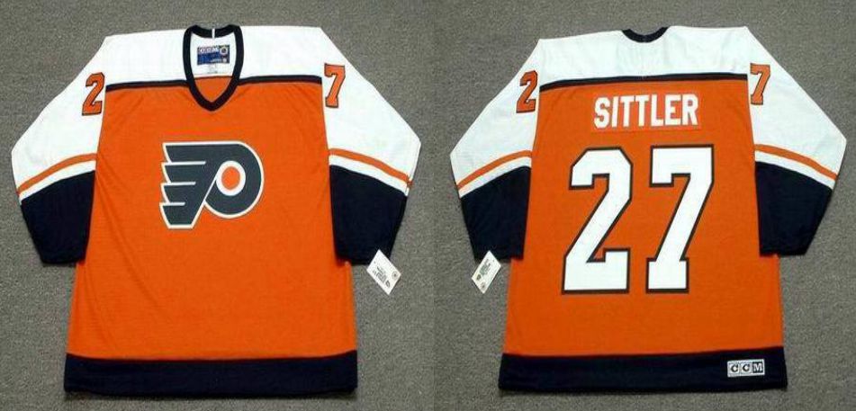2019 Men Philadelphia Flyers #27 Sittler Orange CCM NHL jerseys